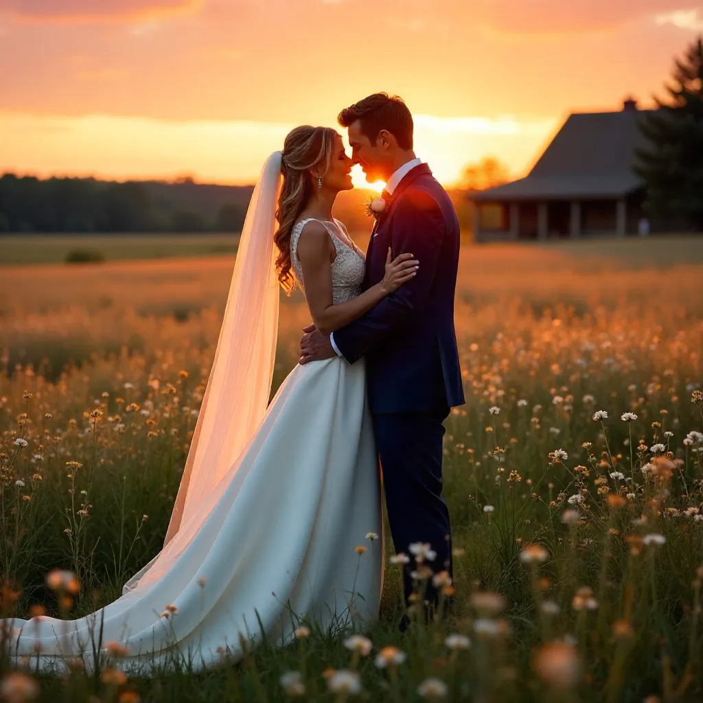 Sunset Embrace in a Wisconsin Field