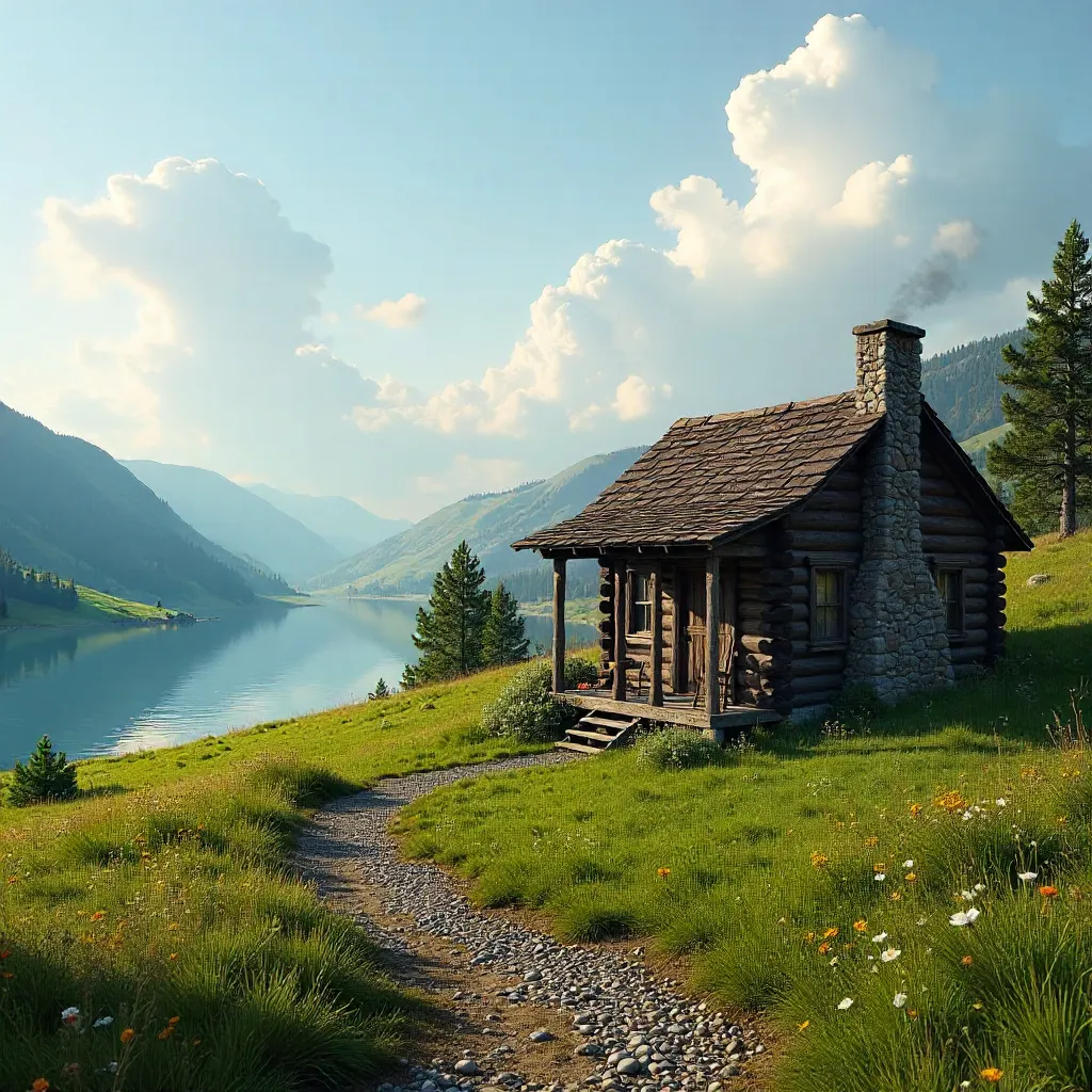 Serene Rustic Cabin in Lush Green Hills