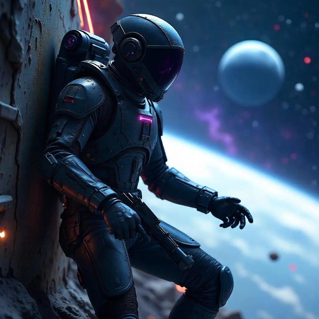 Zero-G Silent Hunter: Photoreal Space Assassin