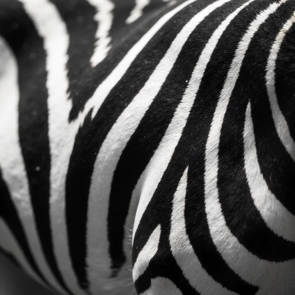 Macro Close-Up: The Intricate Black-and-White Zebra Stripes