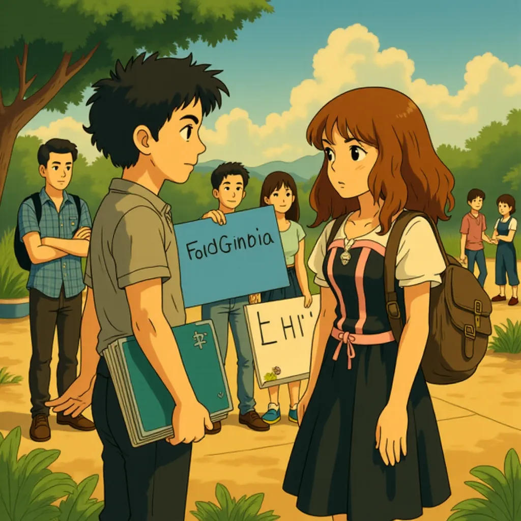 Penn Badgley and Emma Stone in Easy A (2010) - Anime style