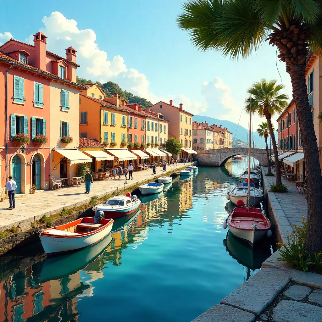 Colorful Martigues Waterfront: Boats and Historic Facades