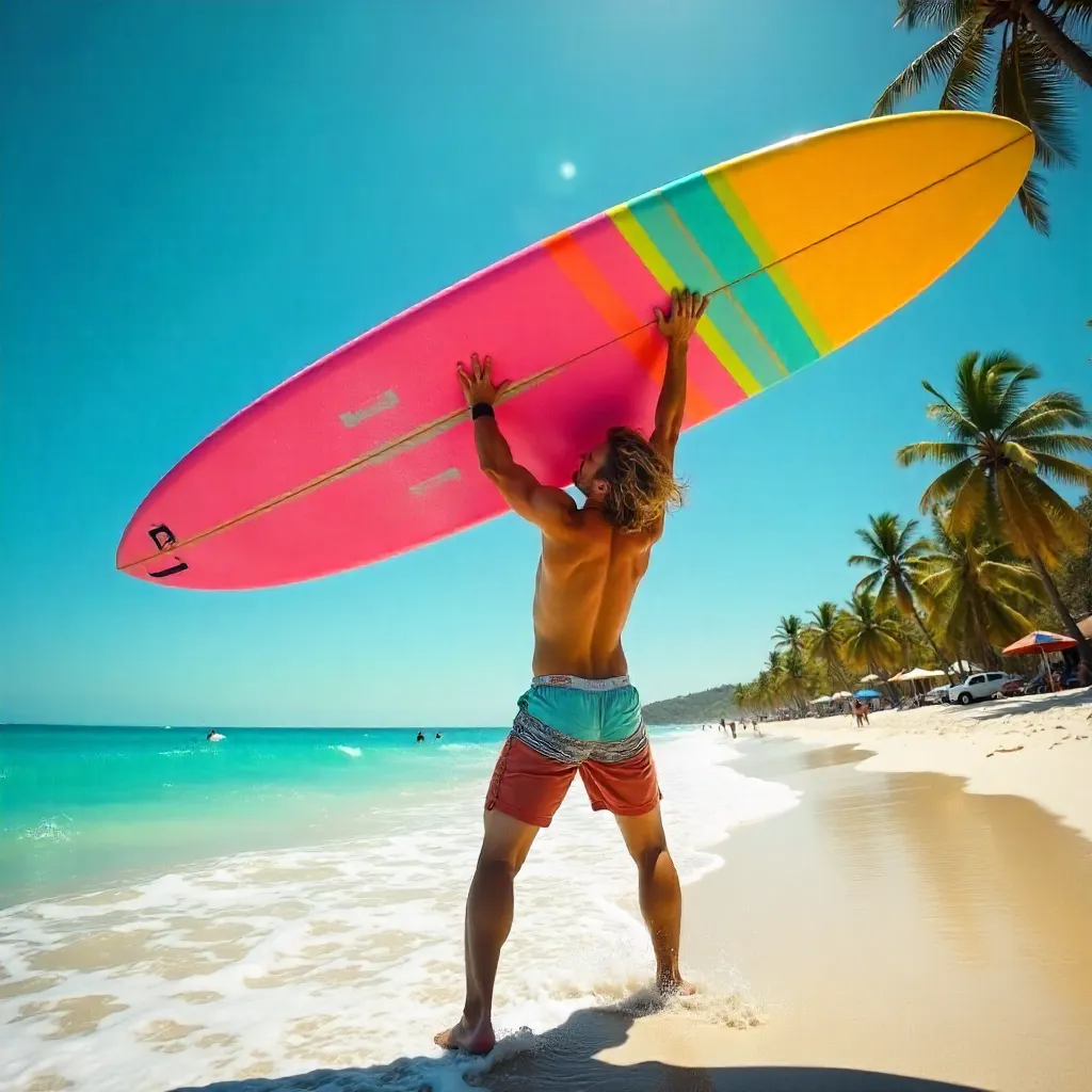 Lifting the Wave: Surfer Embraces Adventure