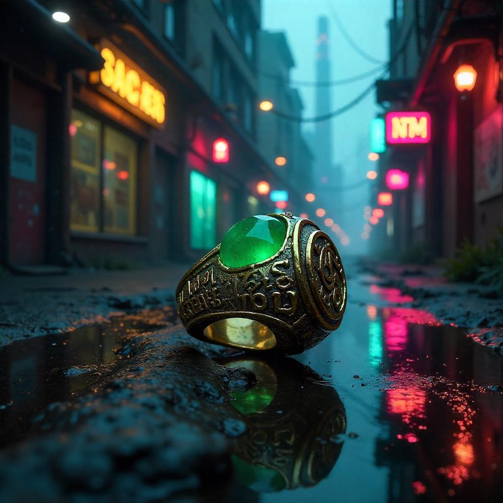 Neon Enchanted Ring in the Underground City