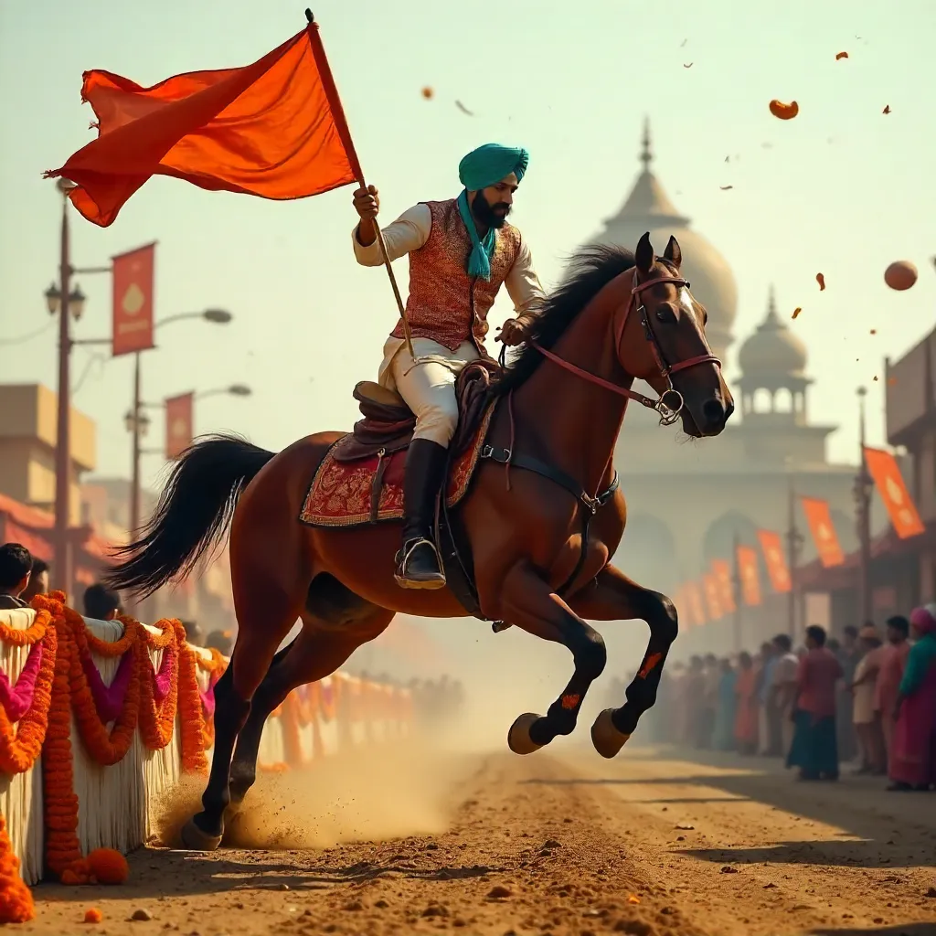 Daring Equestrian Leap at Hola Mohalla in Anandpur Sahib