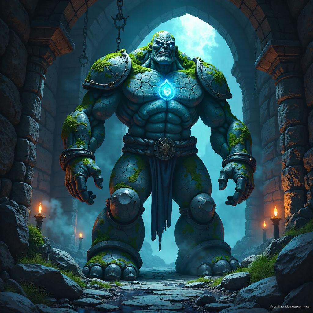 Golem in the Castle Dungeons (Anime Style)