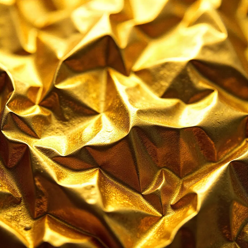 Crinkled Gold Metallic Luxury Background