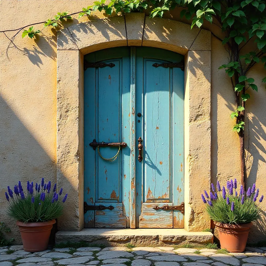 Charming Rustic Door in a Provençal Stone Wall