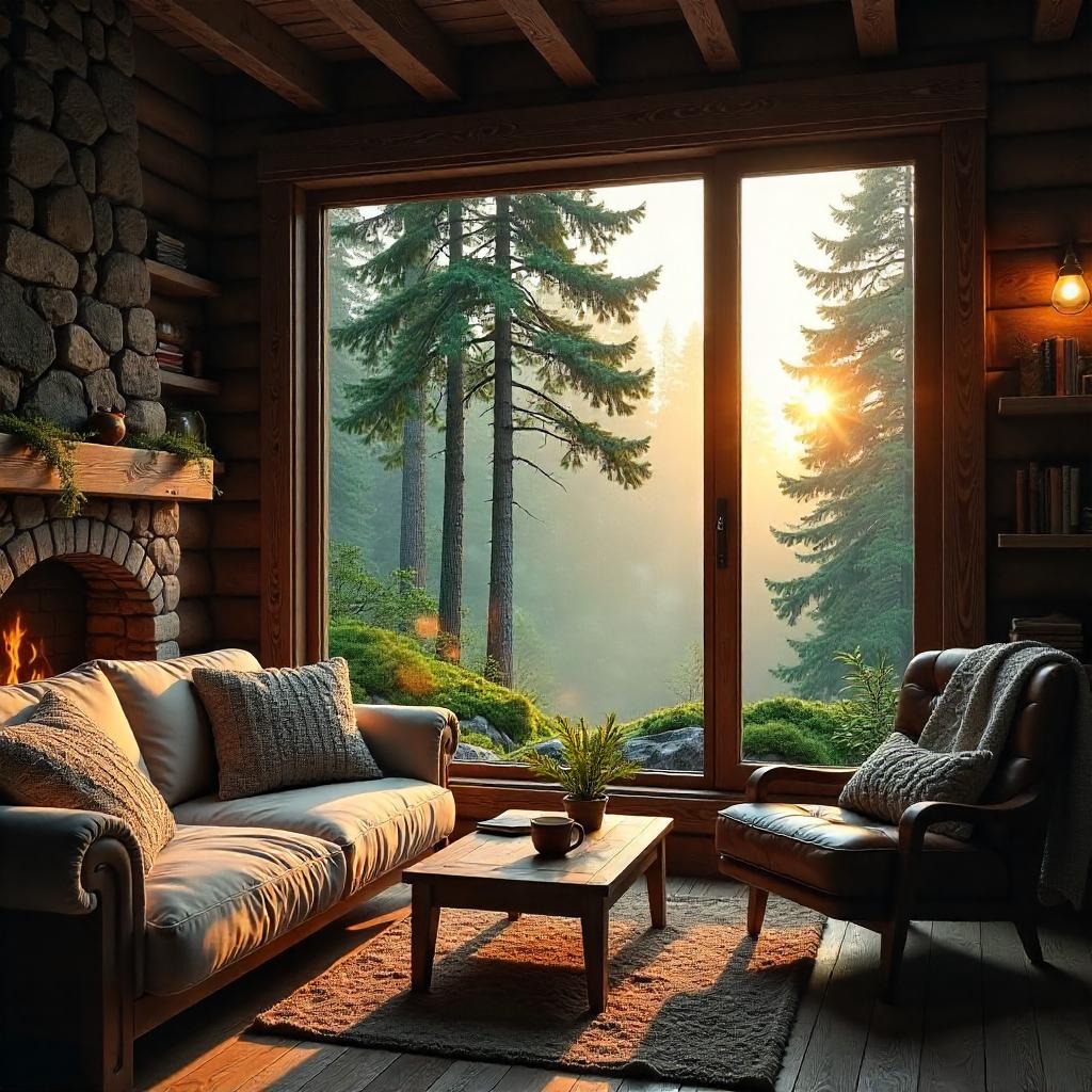 Photorealistic Forest Cottage Interior