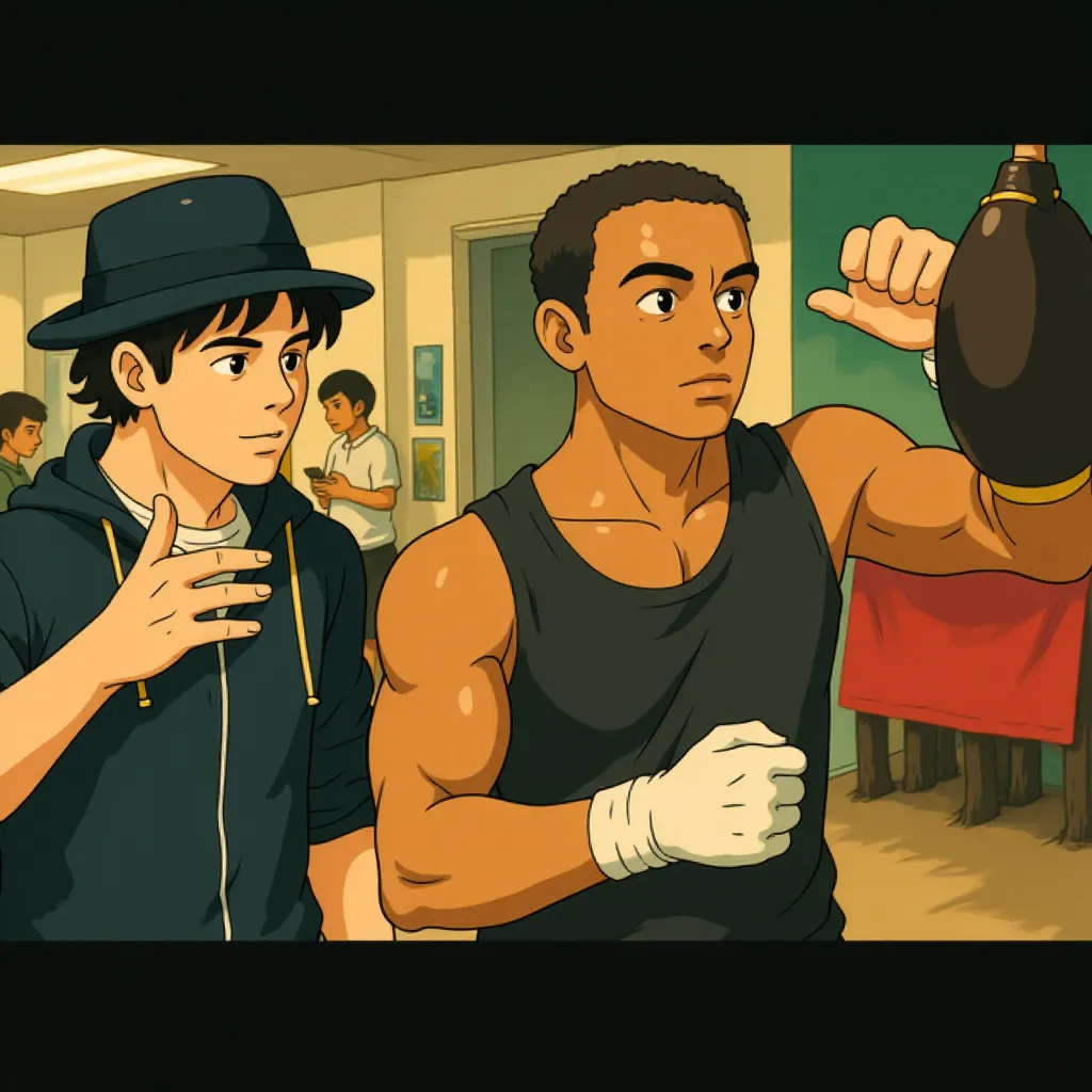 Sylvester Stallone and Michael B. Jordan in Creed (2015) - Anime style