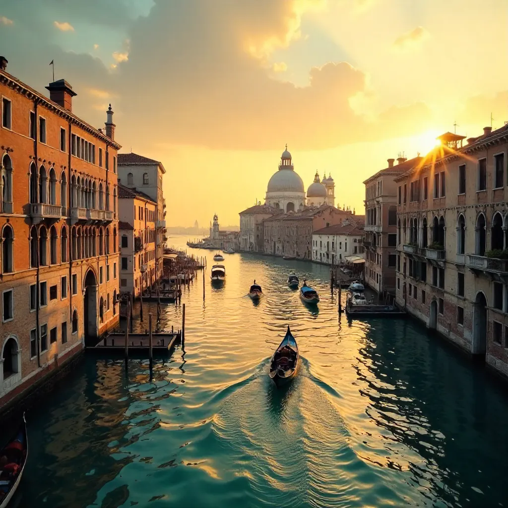 Golden Hour Grand Canal Panorama