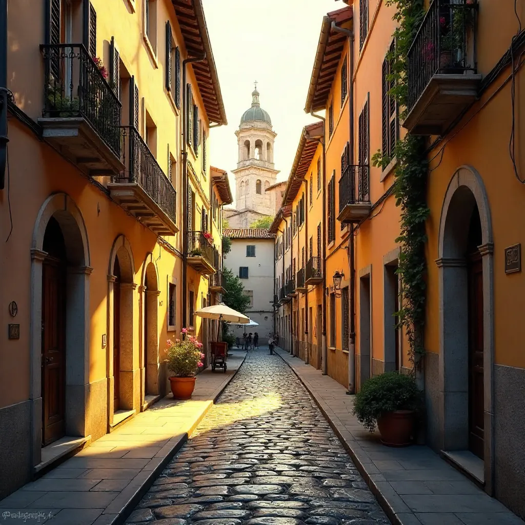Golden Hour in Trastevere's Narrow Roman Street