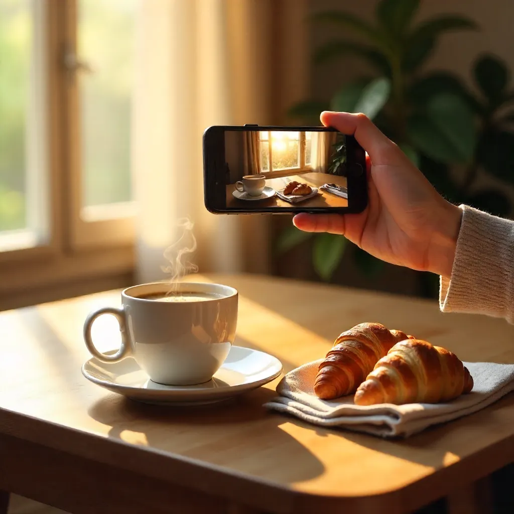 Cozy Smartphone Capture: Coffee and Pastries