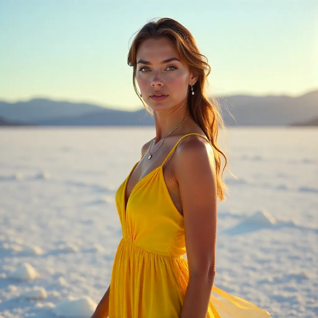 Golden Hour Portrait at the Utah Salt Flats