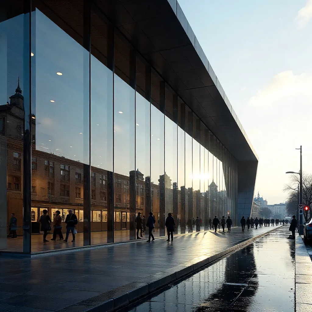 Elegant Glass Facade of Berlin Hauptbahnhof