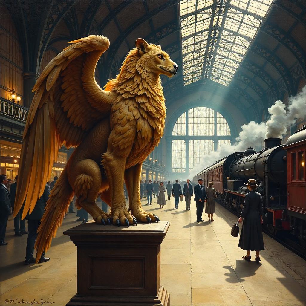 Griffin in the Station: An Oil Painting