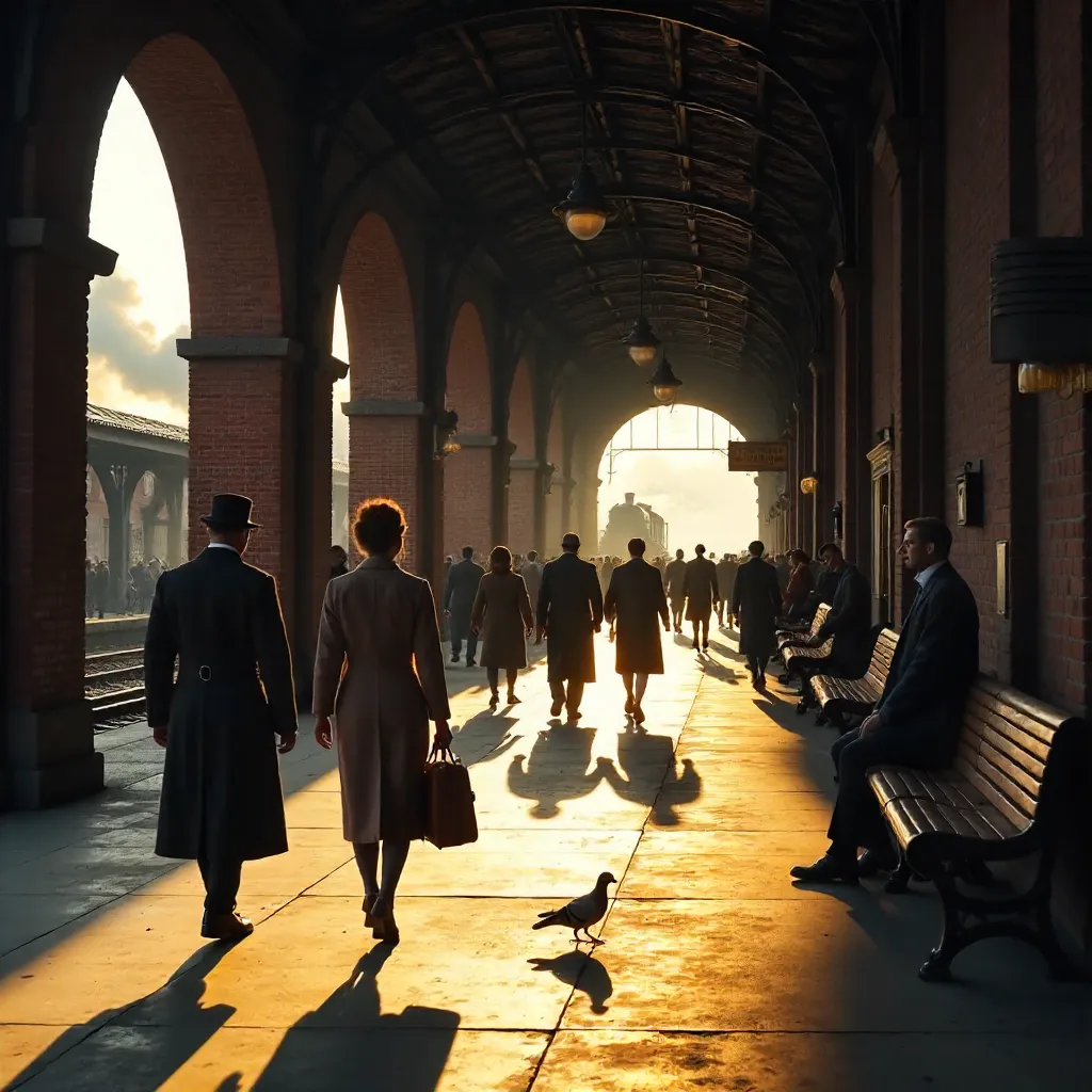 Sunlit Arched Platform: A Historic Railway Walk