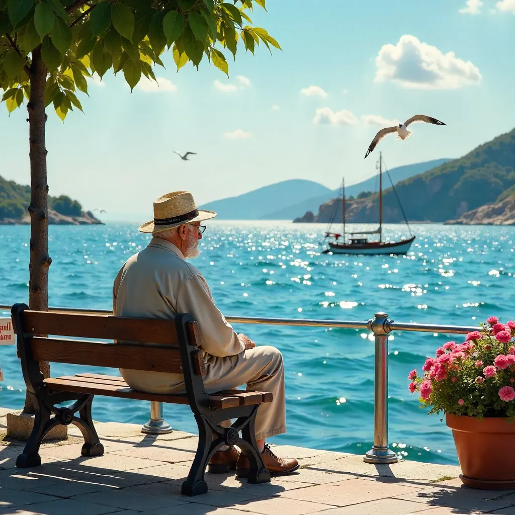 Sunlit Seaside Tranquility in Yalova, Türkiye