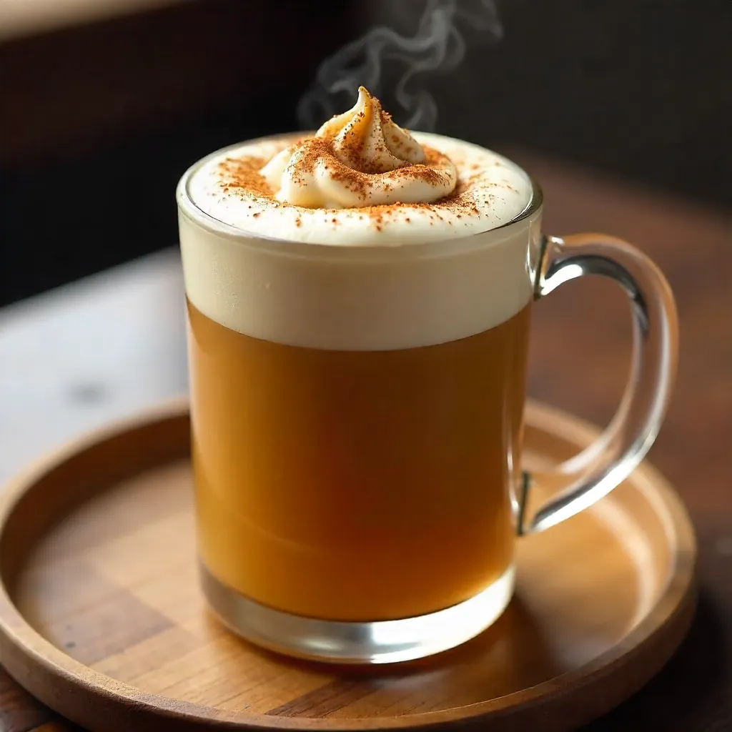 Warm Creamy Cinnamon in Glass Mug