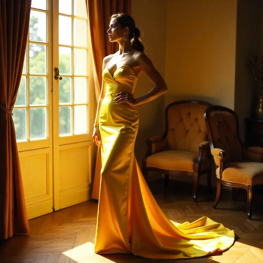 Golden Hour Elegance in a Yellow Dress