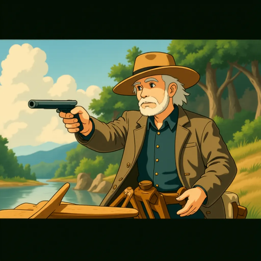 Jeff Bridges in True Grit (2010) - Anime style