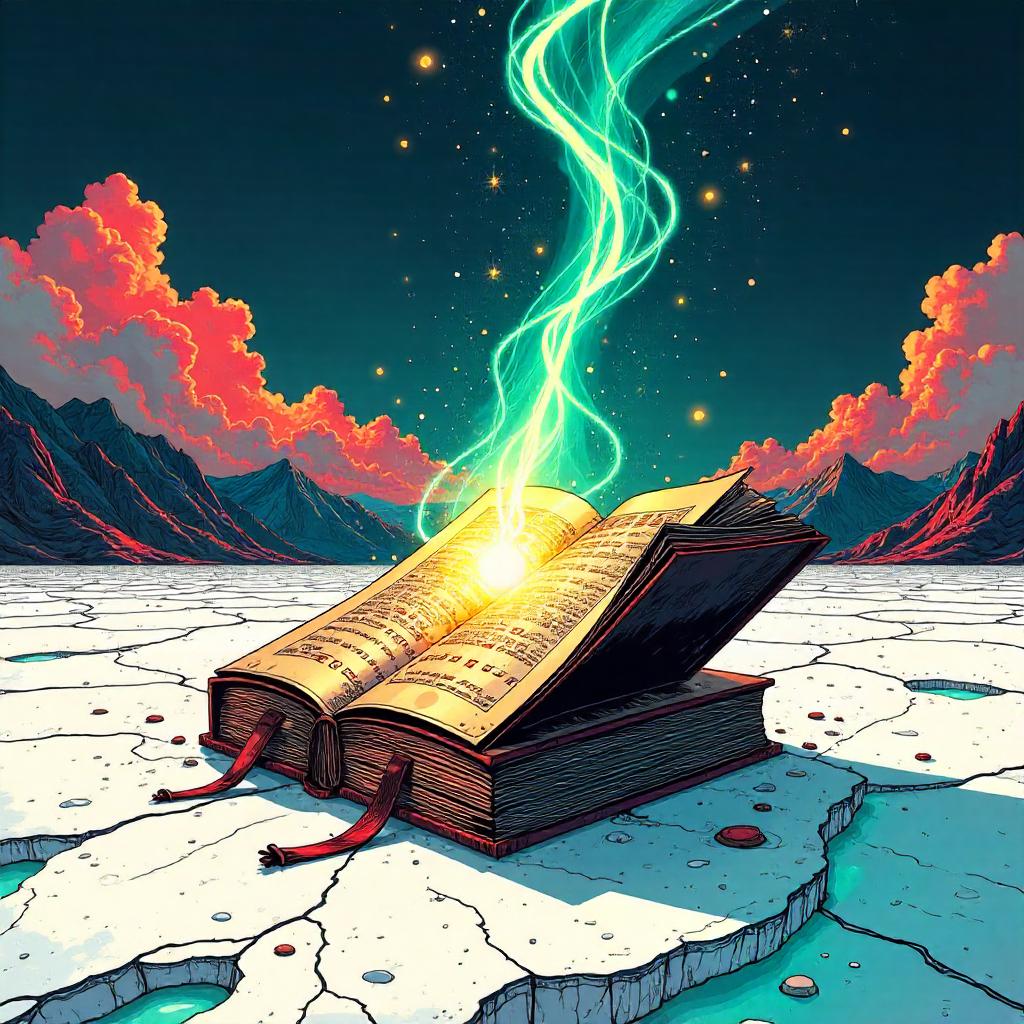 Mystical Tome on a Salt Flat: Comic Splash
