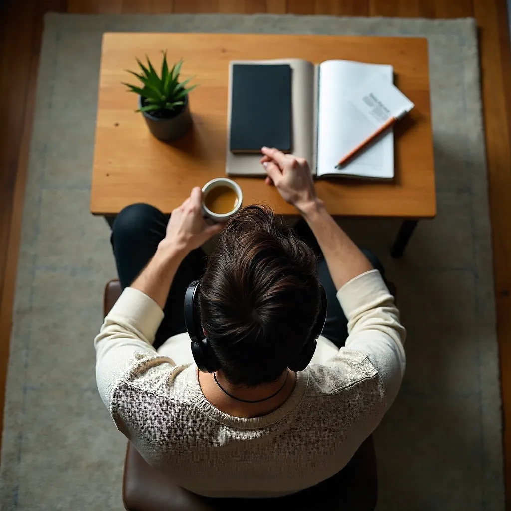 Top-Down Coffee Break in a Stylish Setup