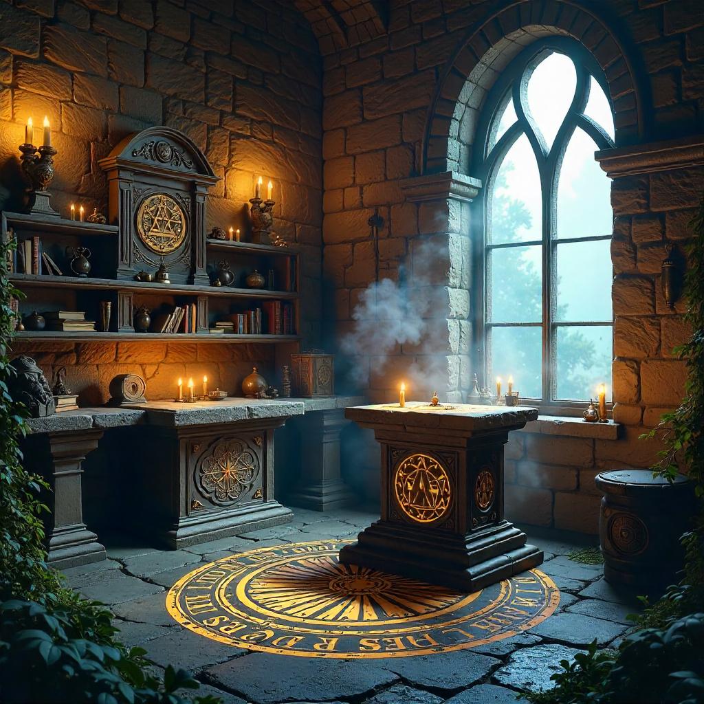 Altar in a Wizard Tower - 3D Render