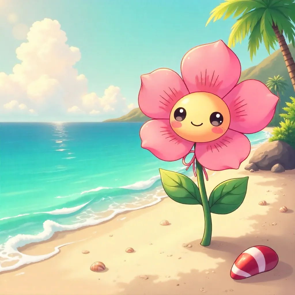 Sunset Bloom on the Beach