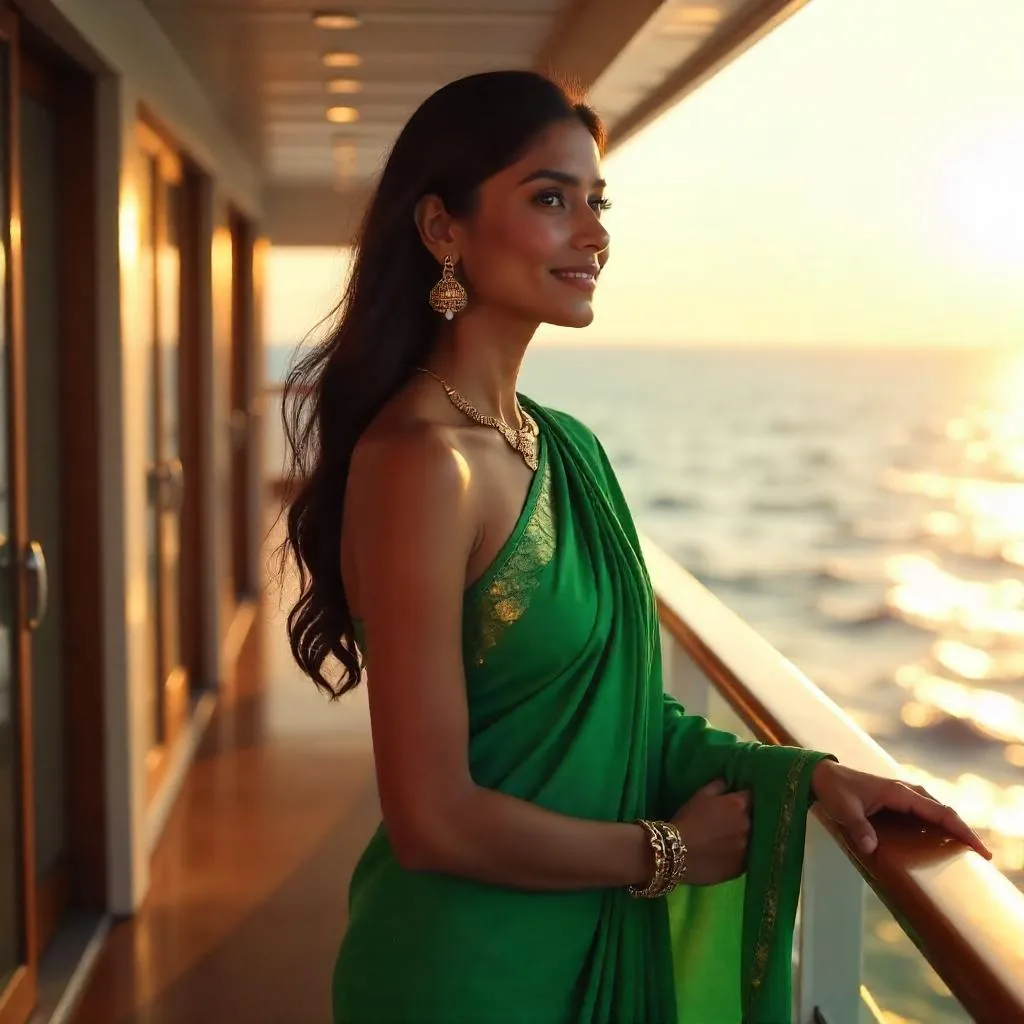 Photorealistic Indian Woman on a Cruise Ship