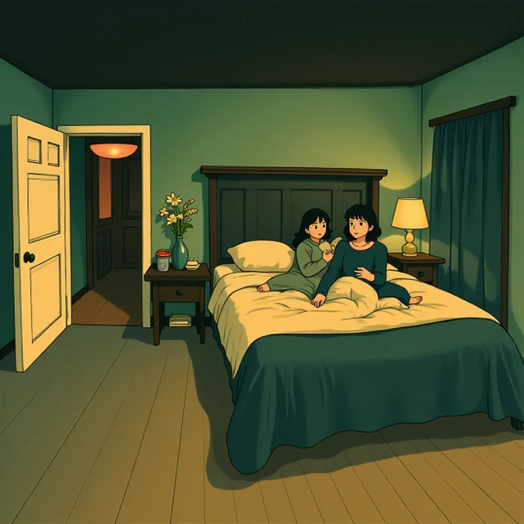 Katie Featherston and Micah Sloat in Paranormal Activity (2007) - Anime style