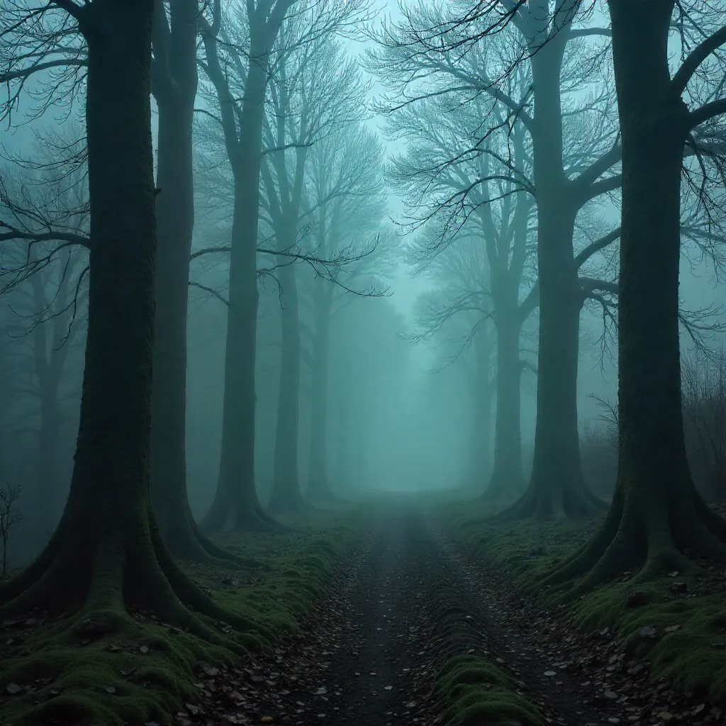 Whispers in the Fog: Haunting Bare Forest