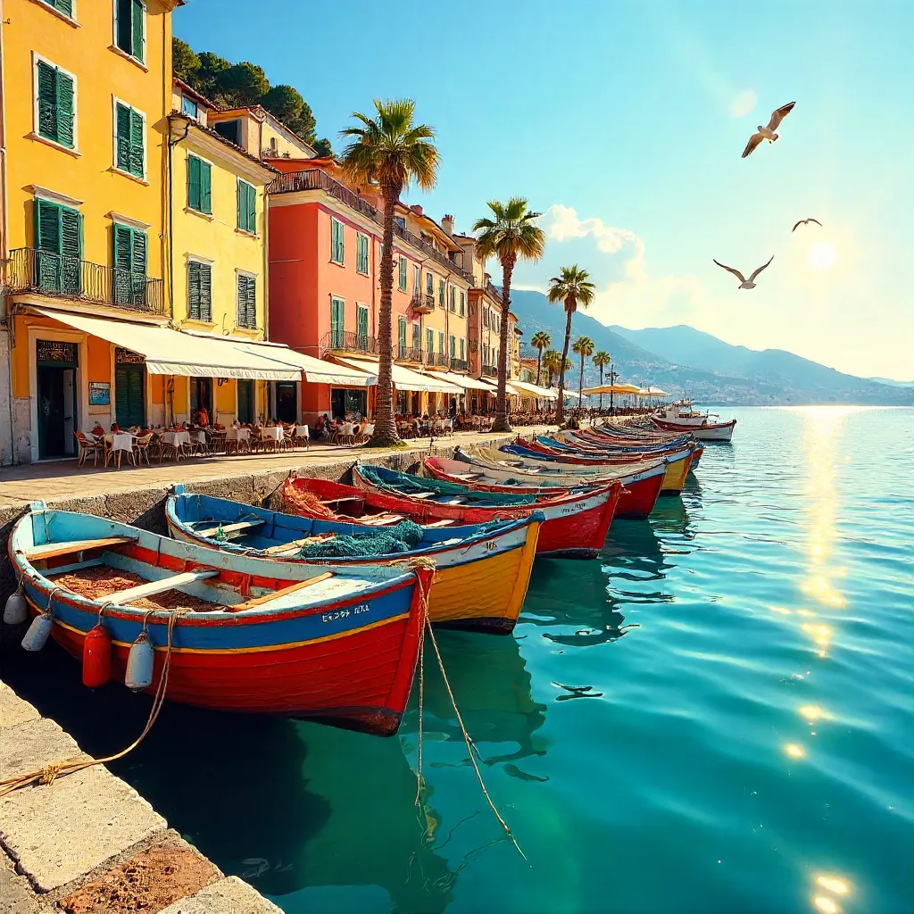 Vibrant Nice Fishing Boats at the Harbor