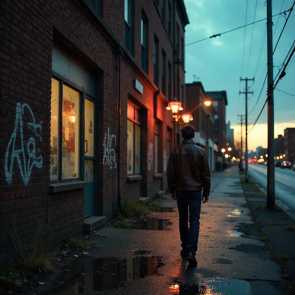 Dusk Stroll by Abandoned Urban Facades