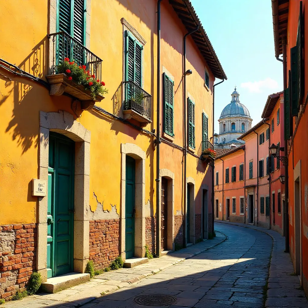 Vibrant Lazio Facade in Rome with Shutters