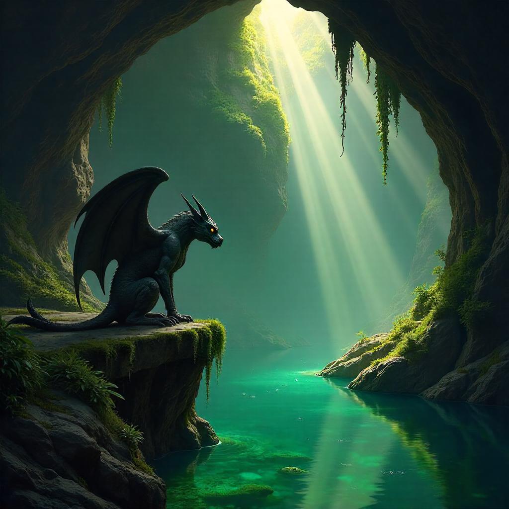 Gargoyle Over a Hidden Lagoon