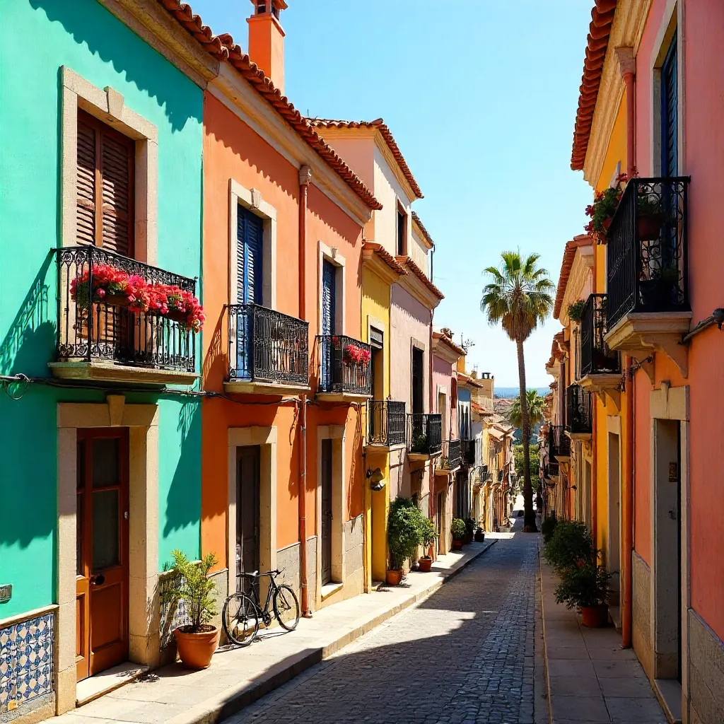 Colorful Valencia Apartments: Mediterranean Facades in Sunlight