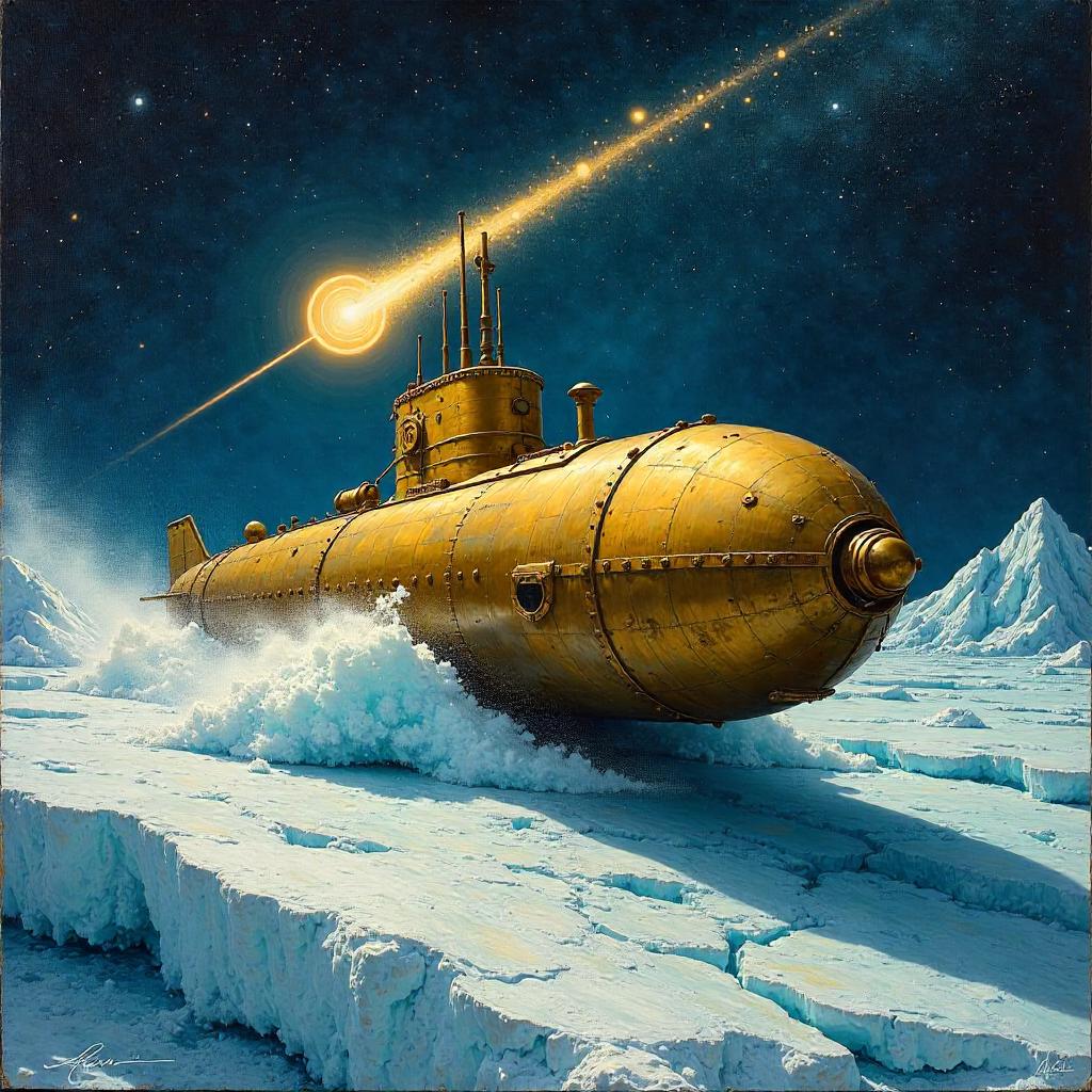 Submarine on a Comet: An Oil Painting Dream