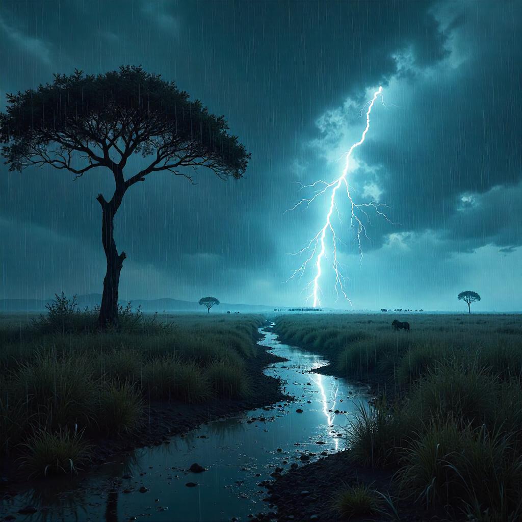 Stormborne Savanna: Heavy Rain Concept Art