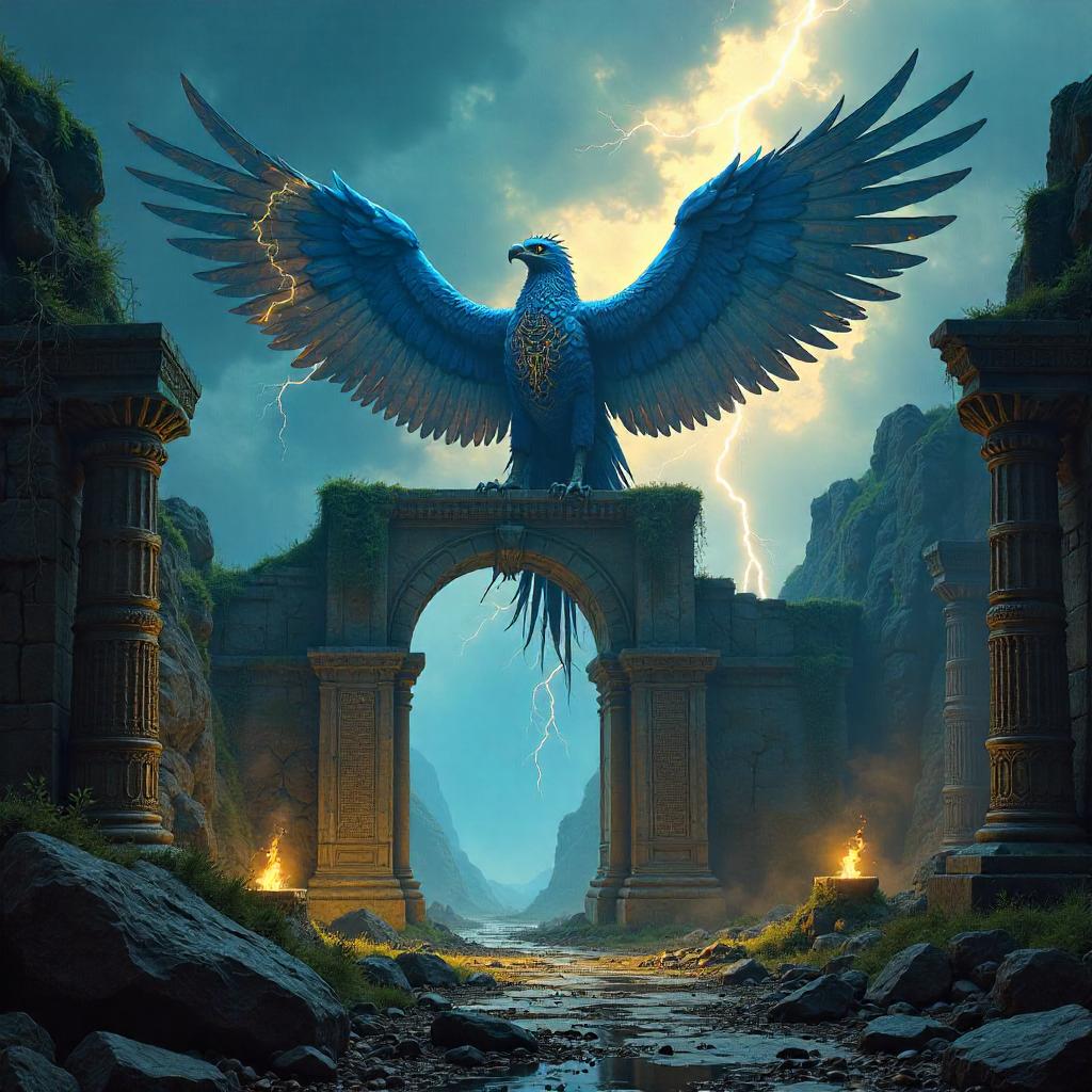 Thunderbird Over Ruined Citadel: Concept Art