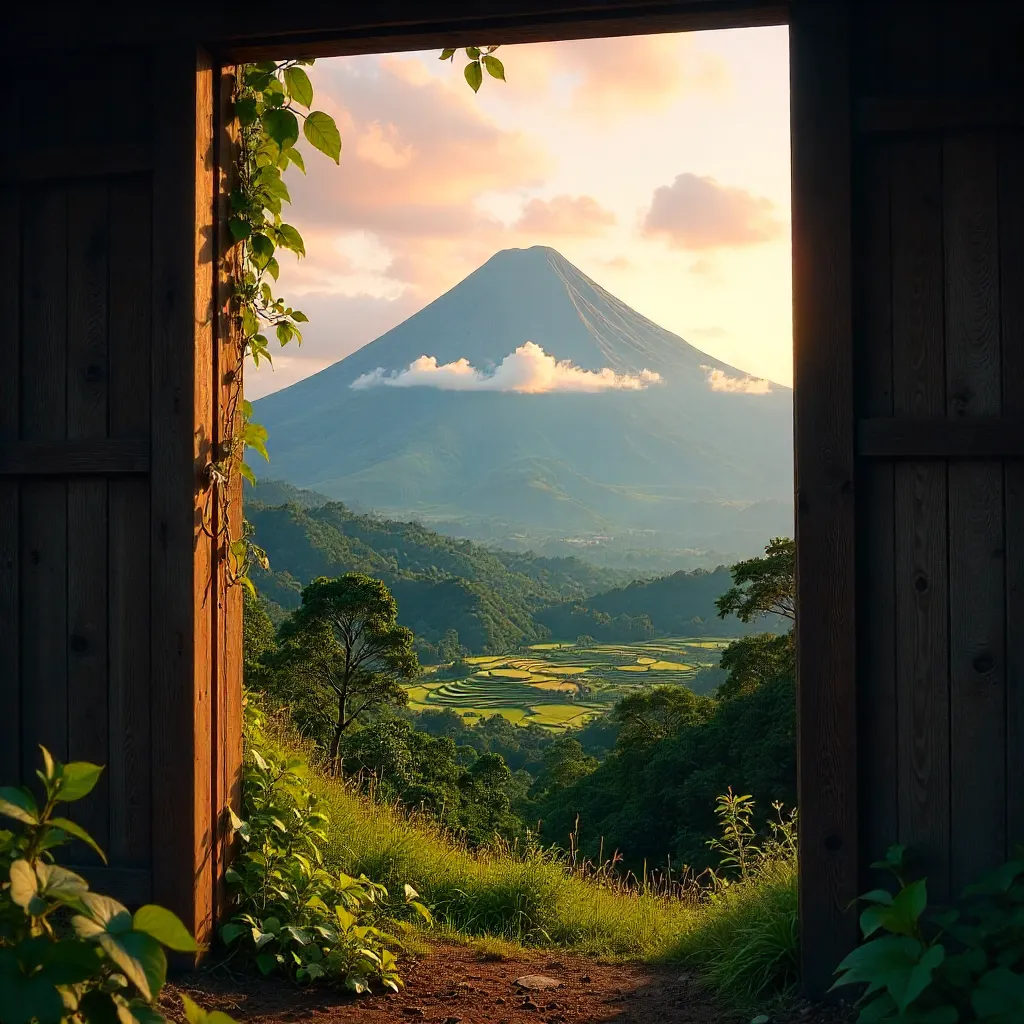 Sindoro in Frame: Dawn over Java's Volcano