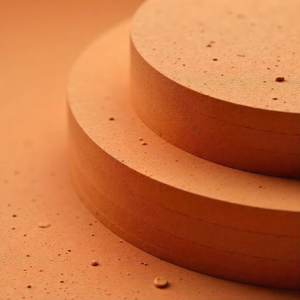 Layered Terracotta Textures: Minimalist Macro