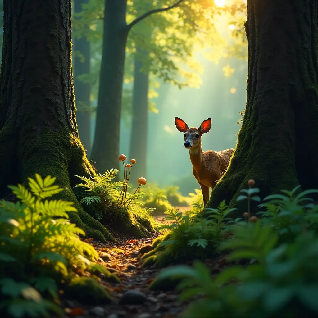 Forest Glance: A Moment Under Verdant Canopy