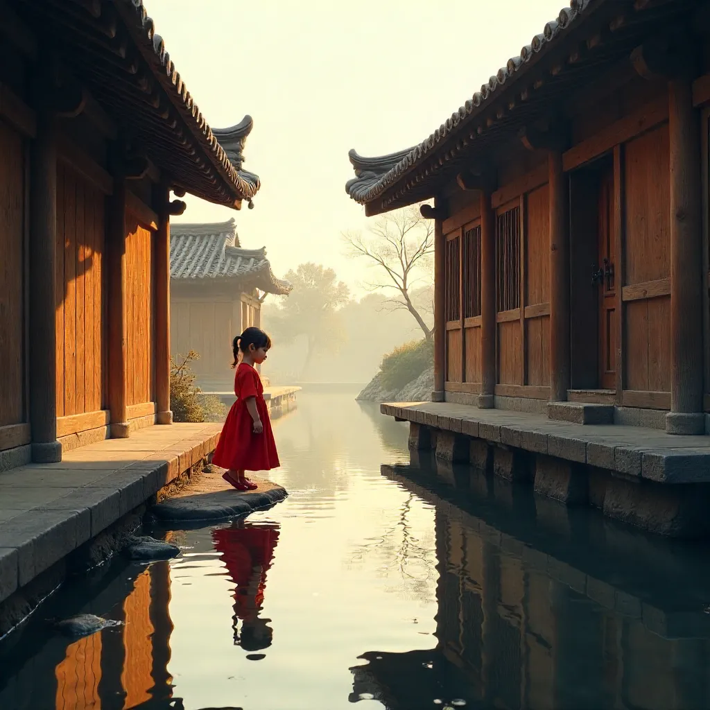 Child in Red by Silent Reflections of Water