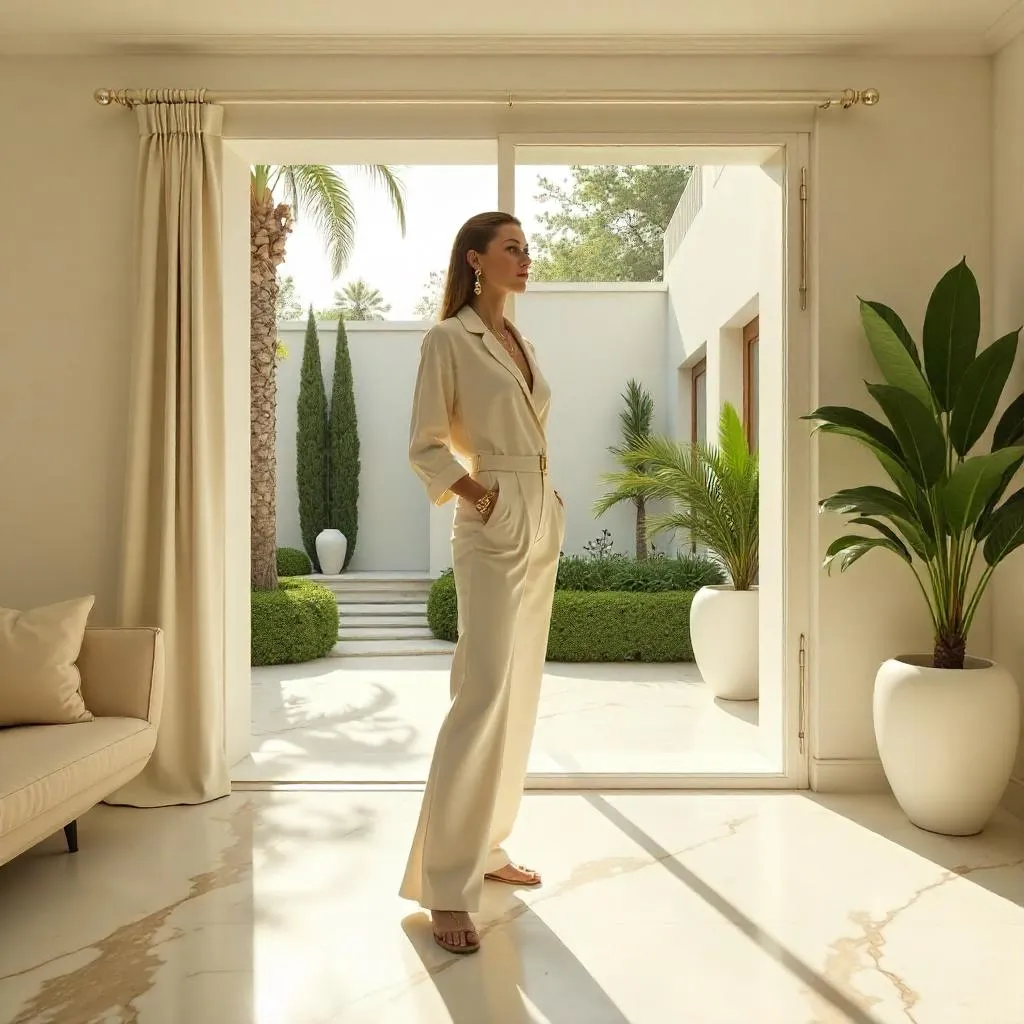 Stylish White Girl in a Luxury Villa – Concept Art