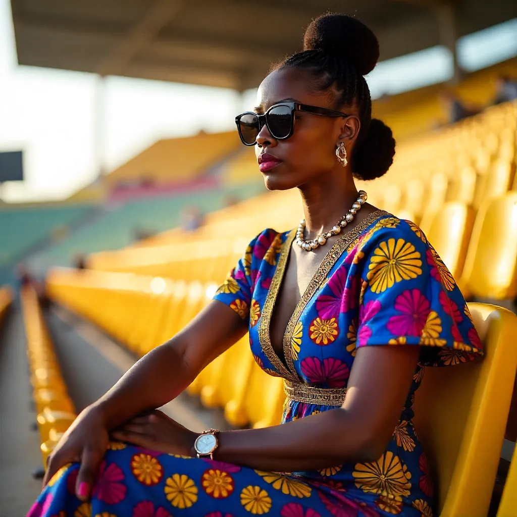 Stylish African Woman in Stadium Outfit