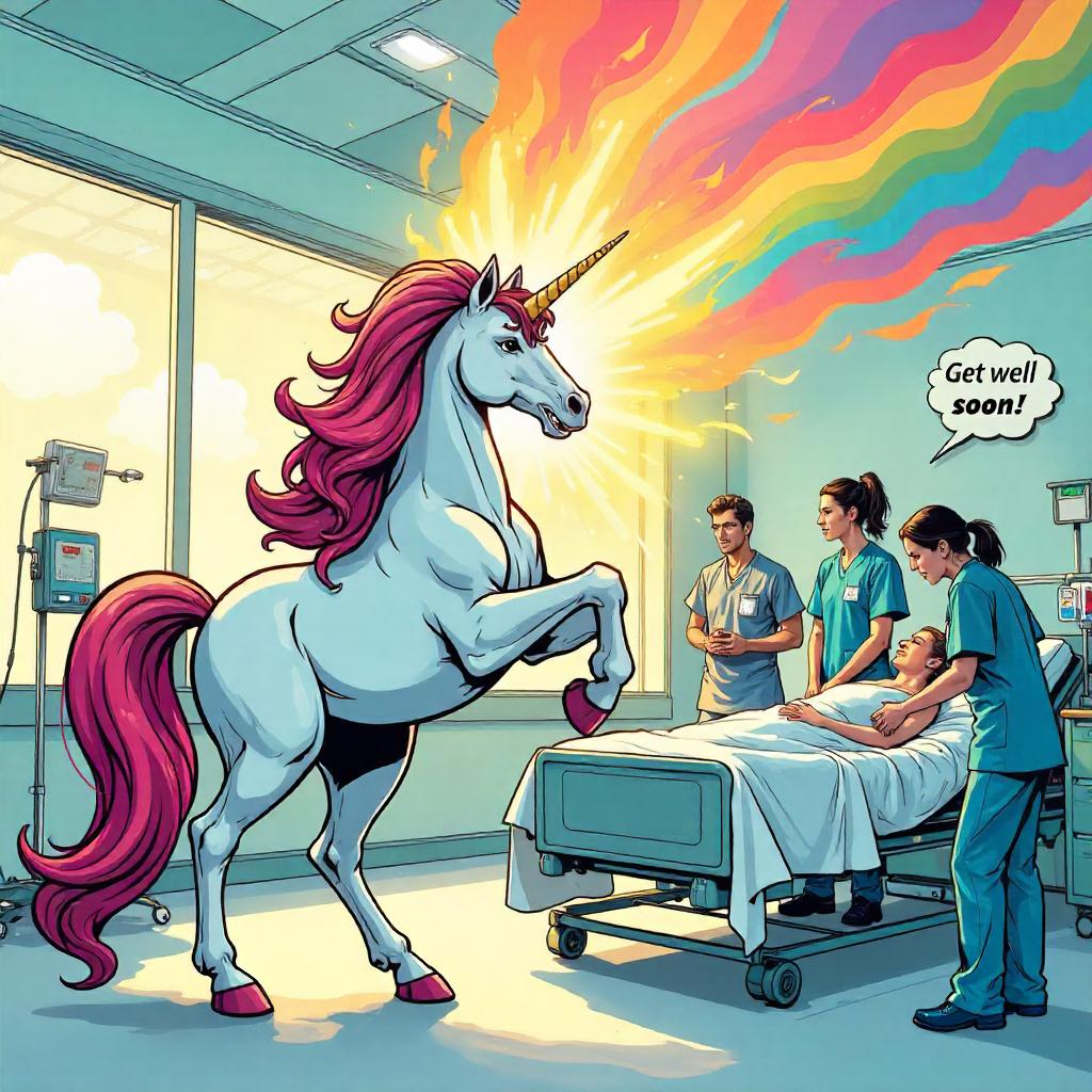 Unicorn Healer in a Hospital - Comic Splash