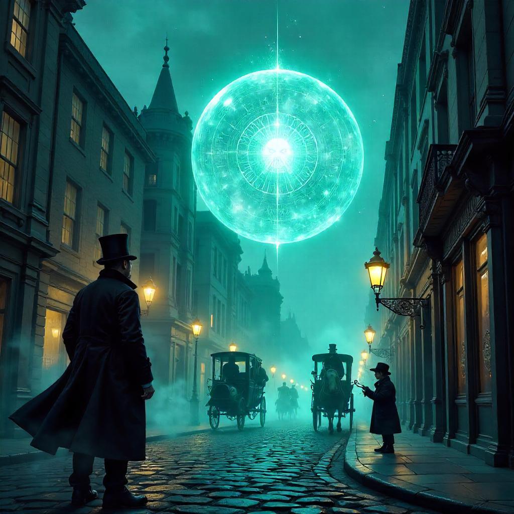 Spirit Orb in Foggy Victorian London (Comic Style)