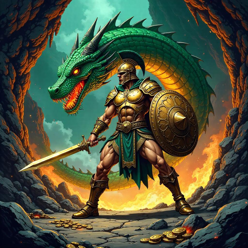 Gladiator vs Dragon: Comic Lair Battle