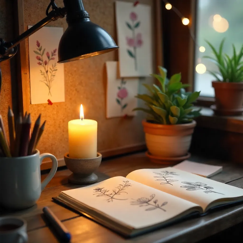 Cozy Floral Art Studio by Candlelight